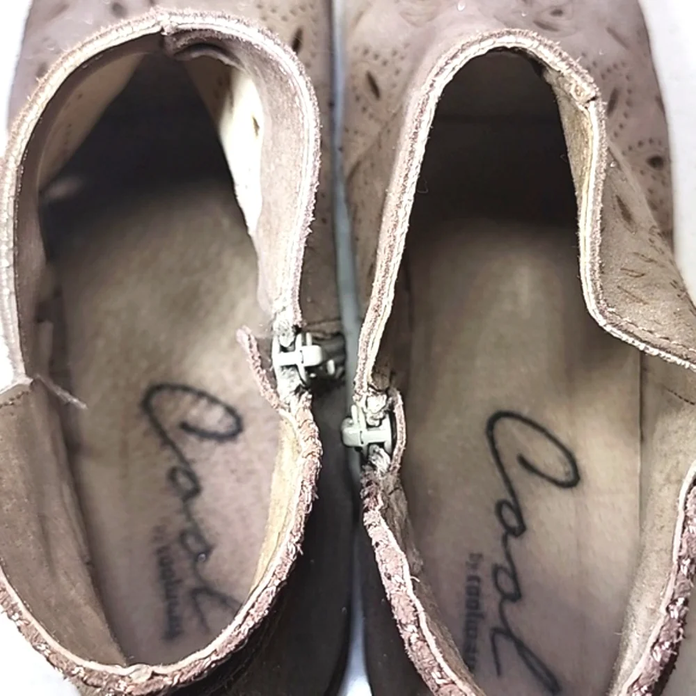 Cool By Coolway Metallic Flats Peep-Toe Sandals Size 9 Leather Made In Spain - Picture 8 of 9